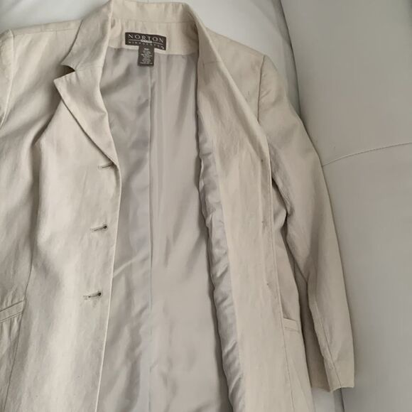 Norton Linen Blend Buttons Up Blazer Size 10P - Picture 7 of 9